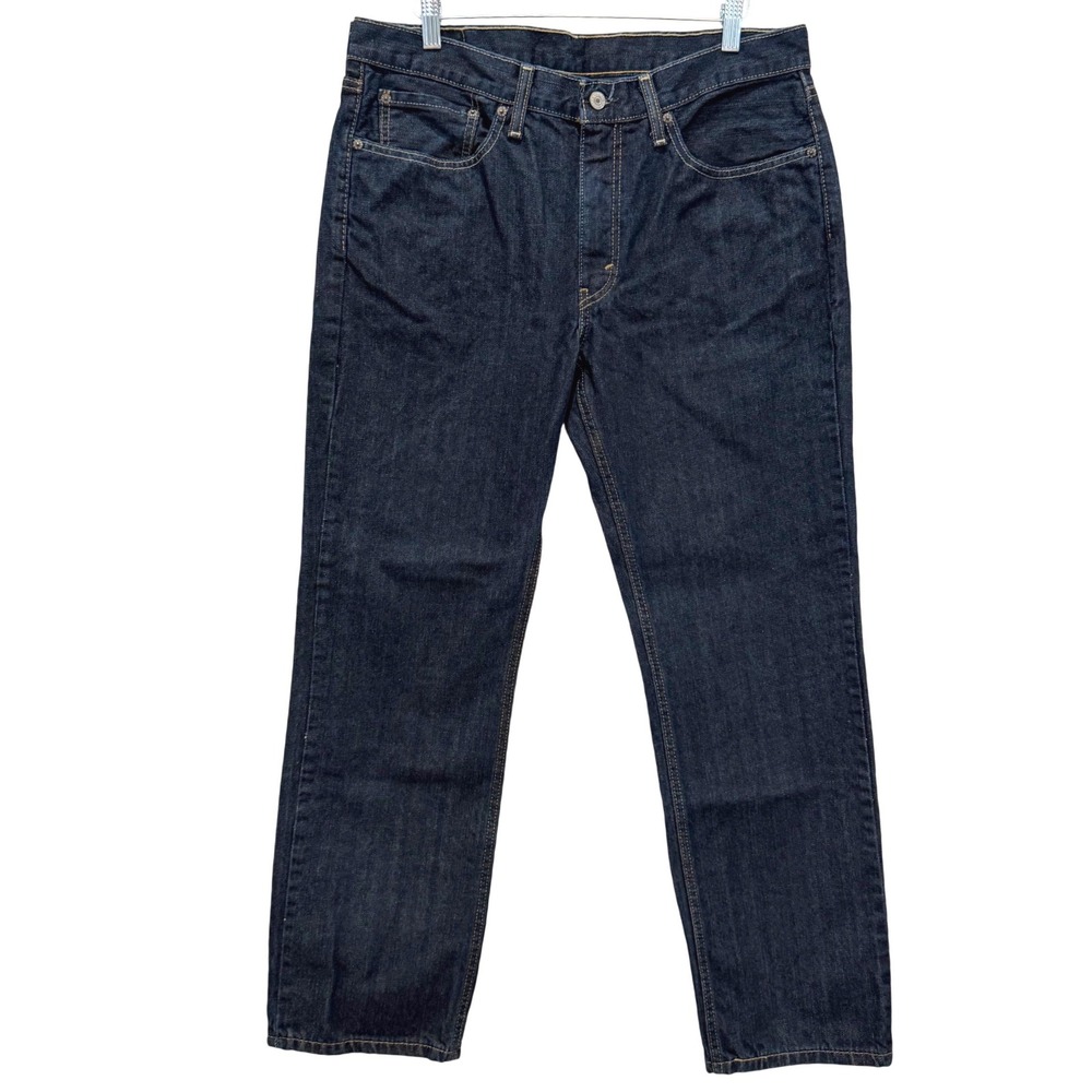 Levi Strauss & Co 514 Straight‎ Fit Dark Wash Denim Jeans Mens W34 L29